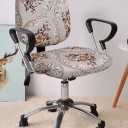 Cortina Set Of 8 Beige & Brown Ethnic Motifs Chair Covers-1