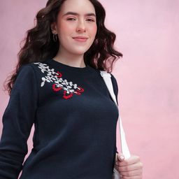 DressBerry Florral Embroidered Acrylic Pullover-picture-47