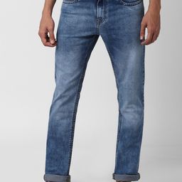 Peter England Casuals Men Blue Tapered Fit Mid-Rise Clean Look Stretchable Jeans-image-66