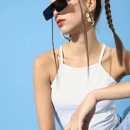 Cation Women Classic White Solid Cropped Top-picture-50