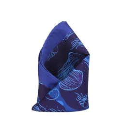 Alvaro Castagnino Blue Printed Pocket Square-image-44