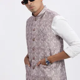 SHOWOFF Men Floral Printed Nehru Jackets-picture-27