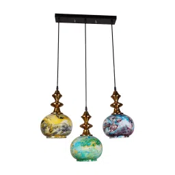 Fos Lighting Modern 3 Lights Glass Globe Linear Pendant Light - CapitalMultiColor-Rectangle-HL3-image-68