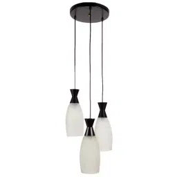 ELIANTE Hanging Light Black Metal Corded Electric Semi Flush Mount Without Bulb, BELAN-GLASS-3LP-HL-image-72