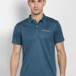 OFF LIMITS Men Blue Solid Polo Collar T-shirt-image-74