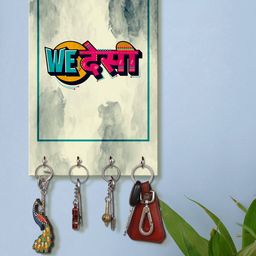 999Store Grey & Blue We Deshi Printed Wall Mount Keyholder-image-64