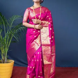 INDIOTSAV Woven Design Zari Banarasi Saree-image-49