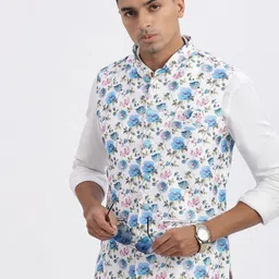 SHOWOFF Men Floral Printed Nehru Jackets-image-80