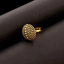 Voylla Antique Gold-Plated Rava Ball Traditional Statement Adjustable Finger Ring-picture-1