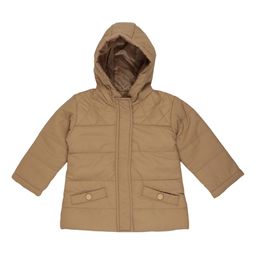 Blue Giraffe Girls Beige Solid Padded Jacket-image-50