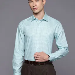 Louis Philippe Slim Fit Micro Checks Pure Cotton Formal Shirt-image-12