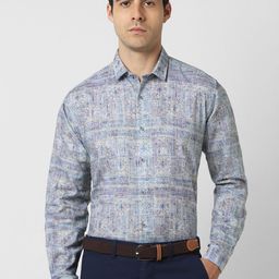 V Dot Men Slim Fit Spread Collar Ethnic Motifs Printed Cotton Formal Shirt-image-28