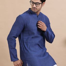 TATTVA Men Tribal Checked Summer Sheers Kurta-image-46