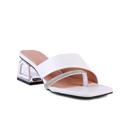 London Rag Women White PU Party Block Sandals-image-48