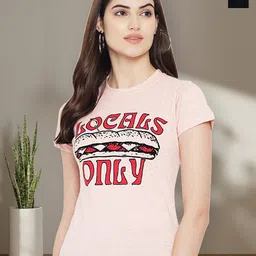 Dreambe Women Pack of 2 Typography Printed Round Neck Cotton T-shirts-picture-39