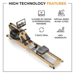 Flexnest Flexrower Plus Bluetooth-Enabled Water Rowing Machine for Home Gym Black image 2