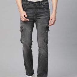 Rodamo Men Relaxed Fit Light Fade Stretchable Cargo Jeans-image-84