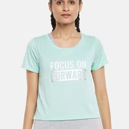 Ajile by Pantaloons Women Green Typography Printed T-shirt-picture-26