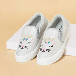 Pantaloons Junior Girls Woven Design Slip-On Sneakers-image-18
