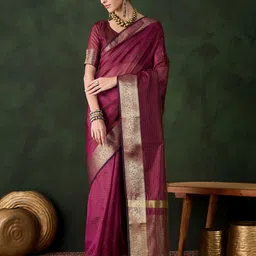 Sangria Woven Design Zari Traditional Kanjeevaram Saree-17