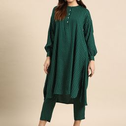 Anouk Women Polka-Dots Printed Kurta with Trousers-image-32