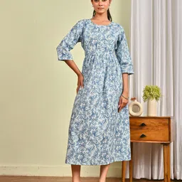 Nayo Women Ethnic Motifs Printed Fit & Flare Midi Dress-picture-9