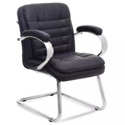 Ergonomica Black Leatherette Audace Office Visitor Chair-15