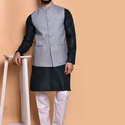 PRINTINDIA Mandarin Collar Pure Cotton Straight Kurta with Trousers-image-77