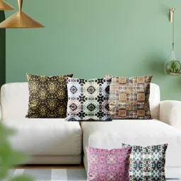 ArtzFolio Multicoloured Set of 5 Square Cushion Covers image 1