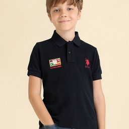 U.S. Polo Assn. Kids Boys Graphic Printed Polo Collar Cotton Regular Fit T-shirt-image-64
