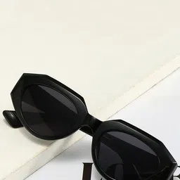 AUGEN Unisex Brown Lens & White Oval Sunglasses with-15