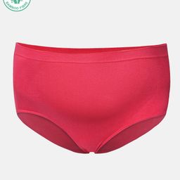 ECOMAMA Super Soft Bamboo Fibre Antimicrobial Seamless Over The Bump Panty - Pink-image-1