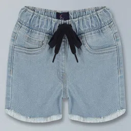 Kiddopanti Washed Denim Hot Shorts - Light Blue-picture-37