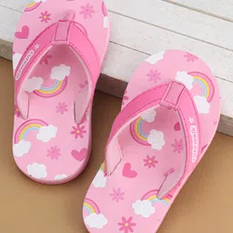Cute Walk by Babyhug Flip Flops Rainbow Print - Pink-picture-21