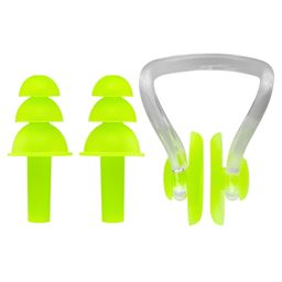 KARBD Nose Clip and Ear Plugs for Swimming Water Protection Earbuds Nose Plug - 1 Set, Neon Green-image-98