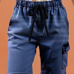 Pine Kids Woven Knee Length Solid Shorts - Navy Blue-picture-24