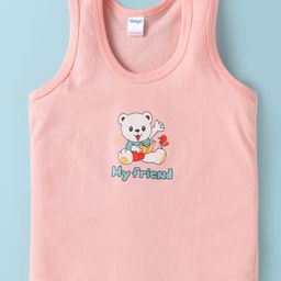 Tango Single Jersey Knit Sleeveless Vests with Bear Print - Pink-image-45