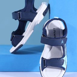 Pine Kids Sandals with Velcro Closure & Text Print - Blue-image-62