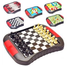 SUPER TOY 6-in-1 Magnetic Board Travel Game for Kids & Adult - Chess, Chinese Checkers, Backgammon, Ludo Flying Chess, Snakes & Ladders, International Checkers-1