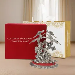 INTERNATIONAL GIFT Silver-Toned Radha Krishna Religious Idol Showpiece-image-62