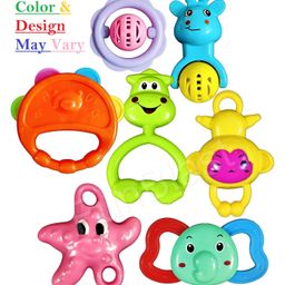 FunBlast Colourful Attractive Rattles and Teether (5 Pcs-Random Color and Design) image 4
