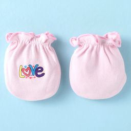 Ben Benny Interlock Knit Cap Mittens And Booties Set with Text Print Pink - Diameter 10 cm image 5