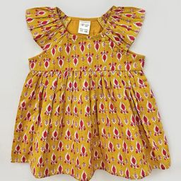 Creative Kids Print Flutter Sleeve A-Line Dress-image-31