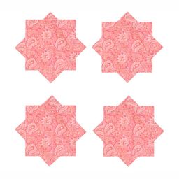 HANDICRAFT PALACE Pink & White 6 Pieces Printed Cotton Table Napkins-44