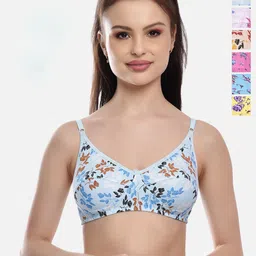 FIMS Pack Of 6 Full Coverage Non Padded Cotton T-shirt Bras With All Day Comfort-picture-49