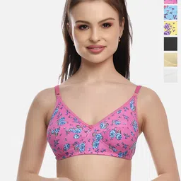FIMS Pack Of 6 Full Coverage Non Padded Cotton T-shirt Bras With All Day Comfort-picture-42