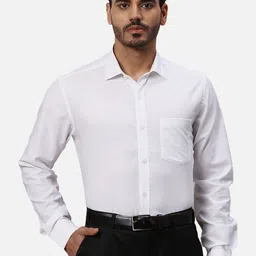 Park Avenue Men Spread Collar Solid Cotton Formal Shirt-image-24