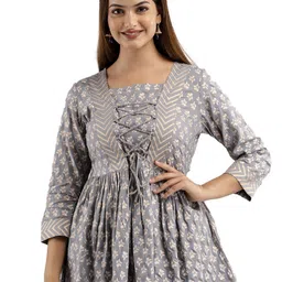 DMP FASHION Floral Print Cotton Cinched Waist Top-picture-46