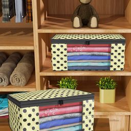 Kuber Industries Cream-Coloured & Red 6 Pieces Printed Foldable Drawer Organisers image 2