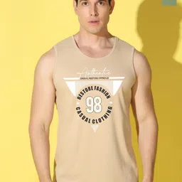 WOOSTRO Pack Of 2 Printed Pure Combed Cotton Gym VestsVWS26(98 RUST)(ENJOY LGTGREEN)-19